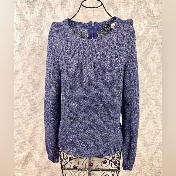 Divided Sweaters - Divided by H&M blue glitter high low hem knit sweater size 8